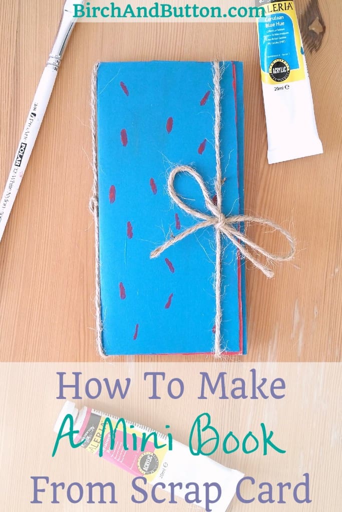 To make your own mini book, all you need is some scrap card (like a cereal box), some paint or pretty paper, and some thread or ribbon. This is a really satisfying crafty project and easy to customise and make your own. What kind of mini book will you make?