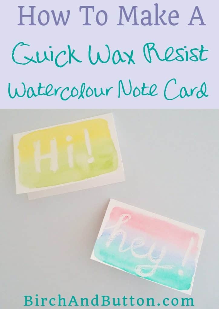 Learn how to make a really quick and cute wax resist watercolour note card, ideal for writing a letter to a loved one. Click through for the tutorial.