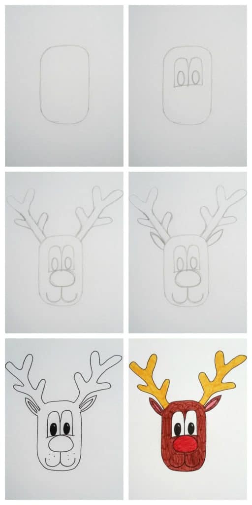 How To Draw A Reindeer Face