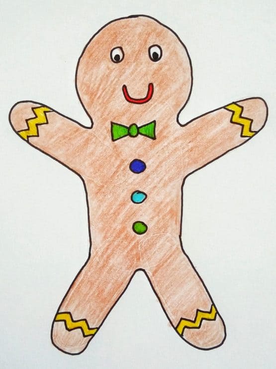 How To Draw A Gingerbread Man Birch And Button