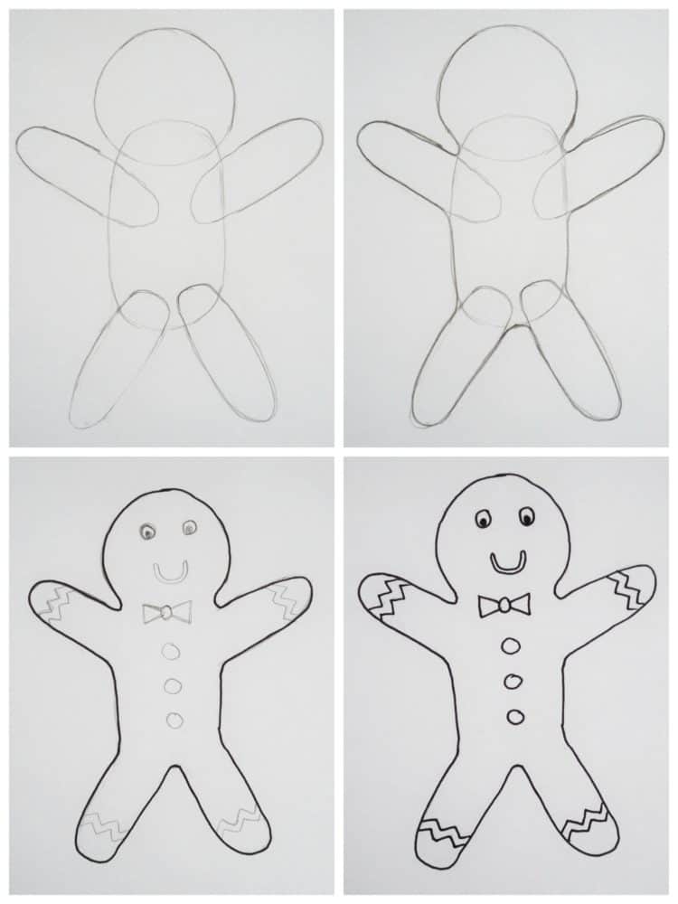 How To Draw A Gingerbread Man - Birch And Button