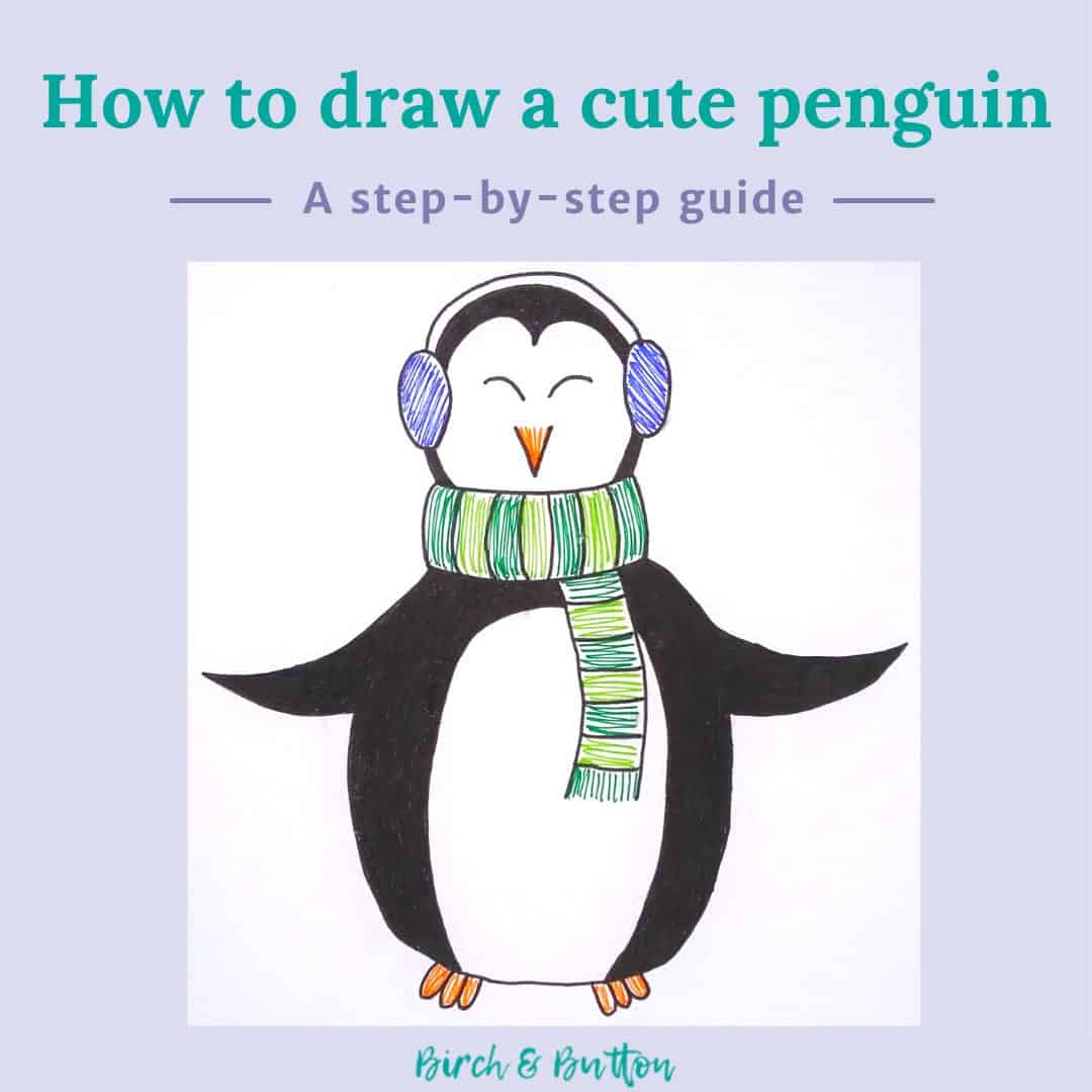 how to draw a cute penguin