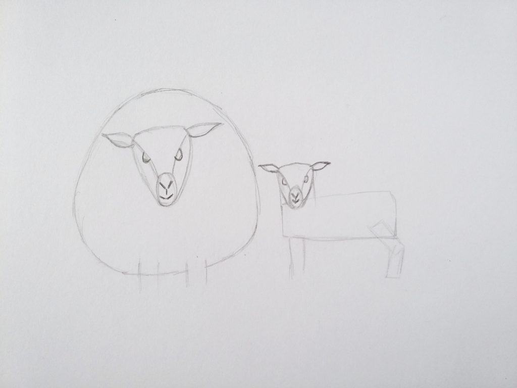 Where I live in south Wales, the arrival of spring means lots of lambs leaping about in the fields. If you want to learn to draw a sheep and her lamb, click through for the full step-by-step tutorial.
