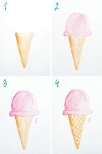 How To Paint Watercolour Ice Cream Cones - Birch And Button