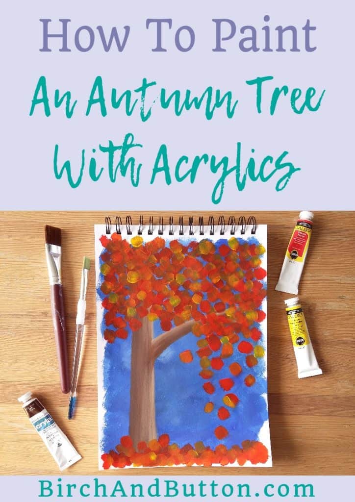 Learn how to paint this abstract autumn tree with acrylic paint. It’s both simple and quick to do, with only three steps to follow! Click through to follow the tutorial.